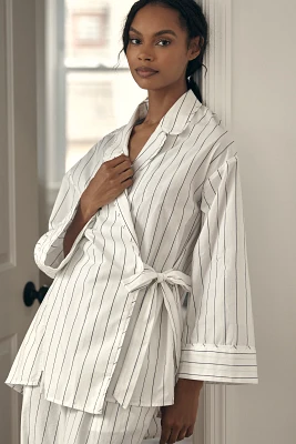 By Anthropologie Long-Sleeve Wrap Pajama Jacket