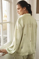 By Anthropologie Silky Bejeweled Pajama Top