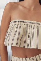 By Anthropologie Strapless Boxer Crop Top