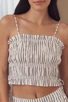 By Anthropologie Ruched Tie Crop Top