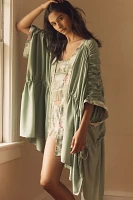 By Anthropologie Silky Ruched Robe