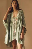 By Anthropologie Silky Ruched Robe