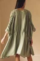 By Anthropologie Silky Ruched Robe