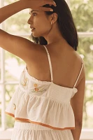 By Anthropologie Embroidered Flyaway Cami
