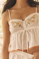 By Anthropologie Embroidered Flyaway Cami