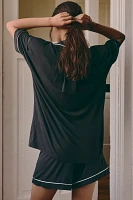 By Anthropologie Short-Sleeve Piped Pajama Shirt