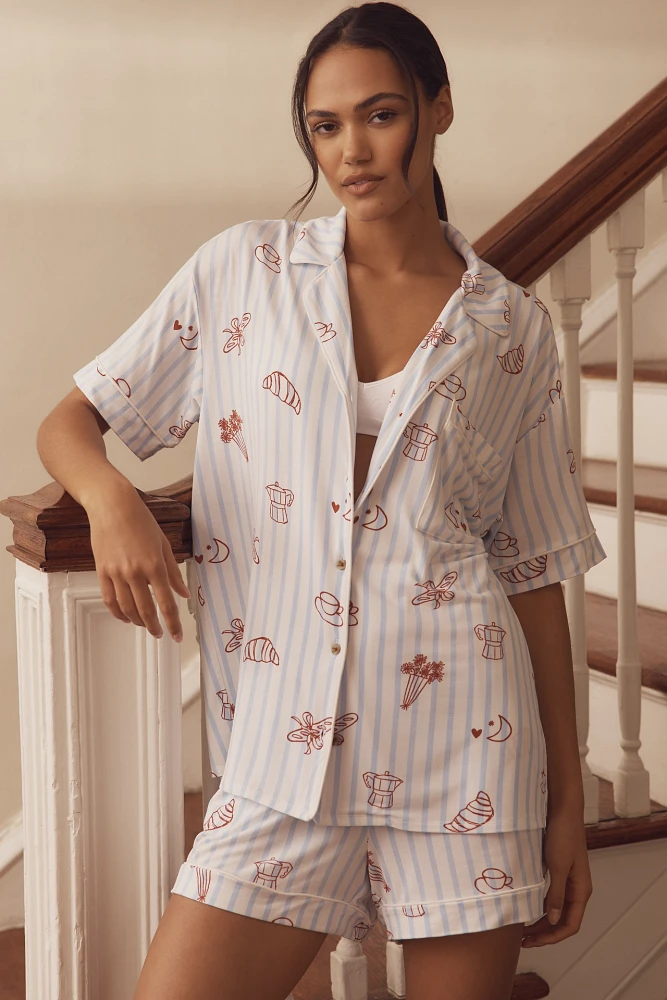 The Briar Piped Pajama Shirt: Short-Sleeve Edition