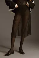 By Anthropologie Sunburst Pleated Sheer Midi Skirt
