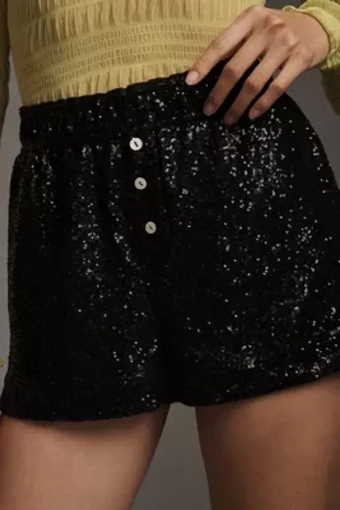By Anthropologie Sequin Boxer Shorts