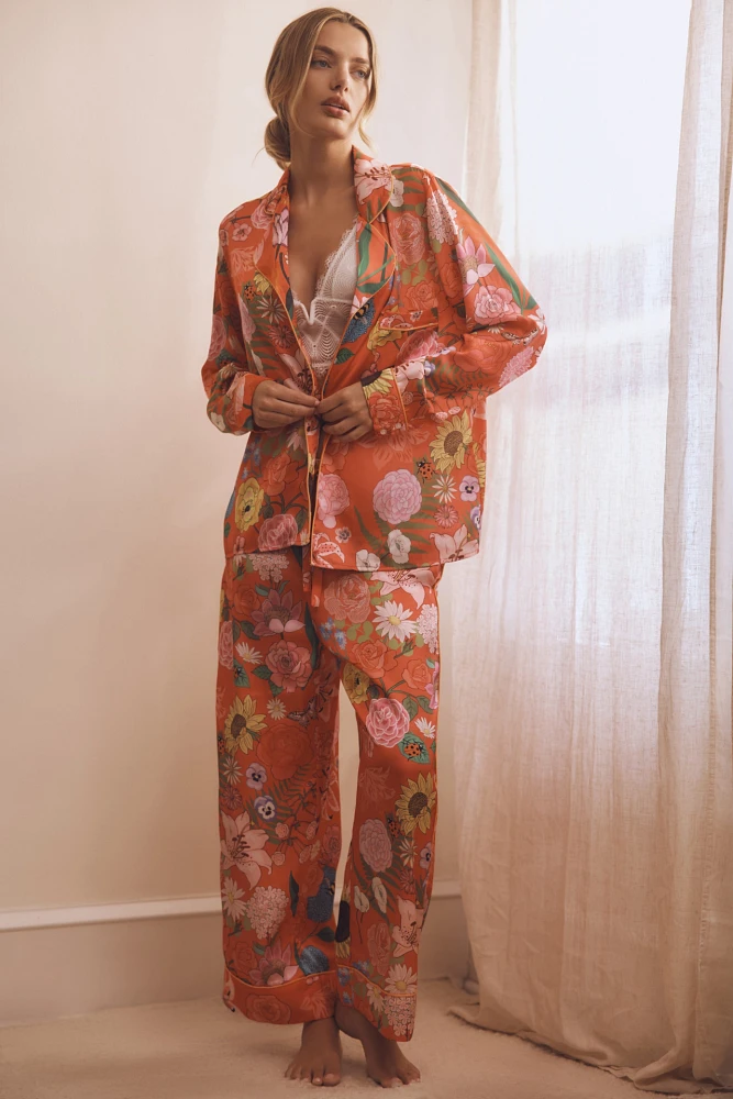 Karen Mabon Long-Sleeve Sunflower Pajama Set