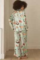 Karen Mabon Long-Sleeve Christmas Dogs Pajama Set