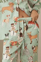 Karen Mabon Long-Sleeve Christmas Dogs Pajama Set