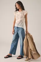 By Anthropologie Sheer Lace Tee