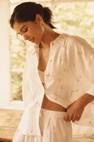 Eberjey Linen Blend Relaxed Buttondown Pajama Top