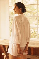 Eberjey Linen Blend Relaxed Buttondown Pajama Top