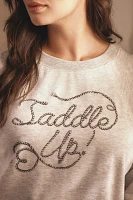 By Anthropologie Crew-Neck Graphic Sweatshirt