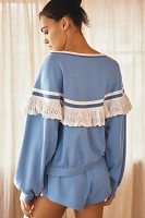 By Anthropologie Ruffle Sweatshirt