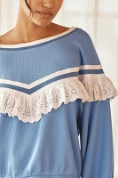 By Anthropologie Ruffle Sweatshirt