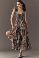 RIXO Kendall Smocked Midi Dress