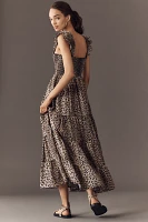 RIXO Kendall Smocked Midi Dress