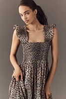 RIXO Kendall Smocked Midi Dress
