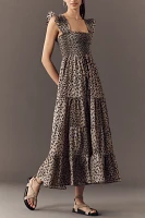 RIXO Kendall Smocked Midi Dress