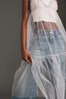 By Anthropologie Sheer Dot Tulle Slip Dress