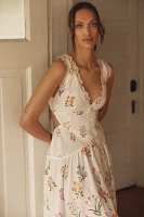 By Anthropologie Open-Back Drop-Waist Midi Dress