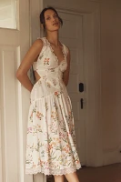By Anthropologie Open-Back Drop-Waist Midi Dress