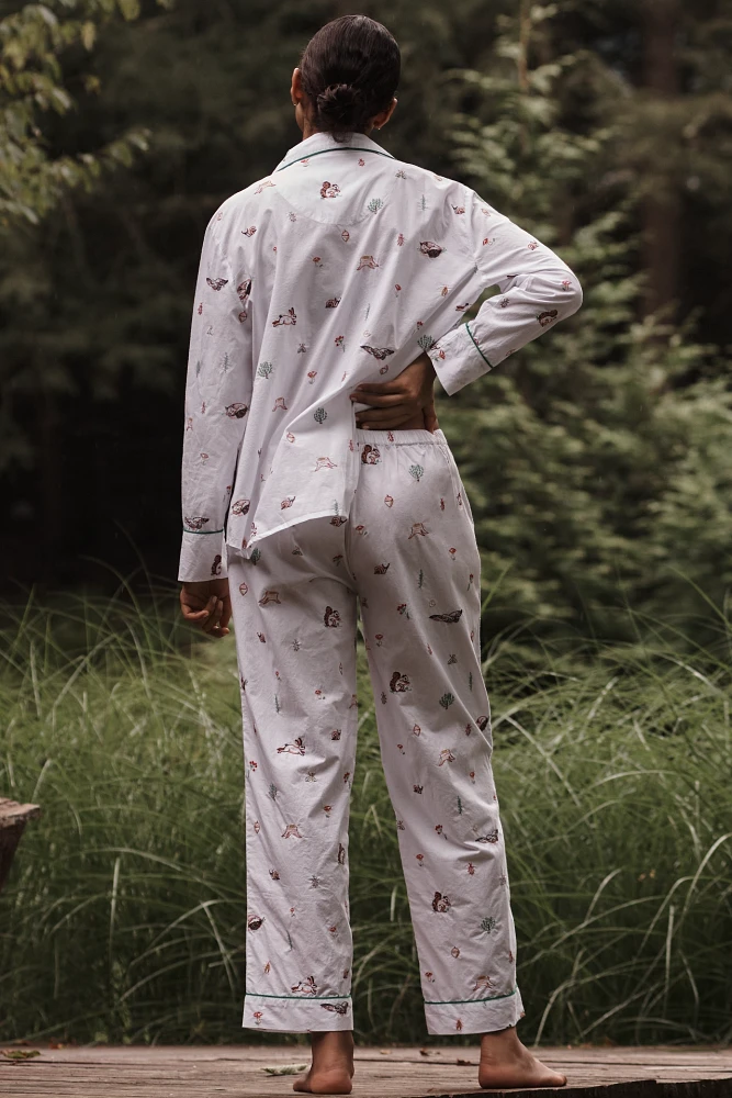 Printfresh Wood Embroidered Pajama Set