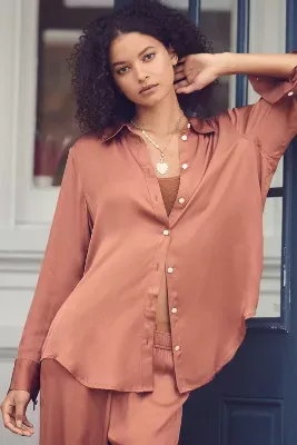 By Anthropologie Silky Pajama Top