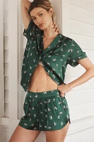 By Anthropologie Silky Patterned Pajama Top