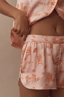 By Anthropologie Silky Patterned Pajama Shorts