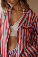 By Anthropologie Oversized Button-Front Pajama Shirt