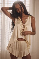 By Anthropologie Front-Tie Silky Tank Top