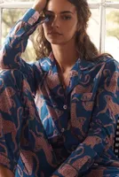 Desmond & Dempsey Long-Sleeve Printed Pajama Set