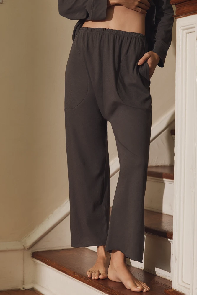 The GREAT. SLEEP Lounge Crop Cotton Pajama Pants