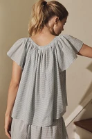 The GREAT. Sleep Flutter-Sleeve Top