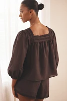 The GREAT. Sleep Eyelet Button Top