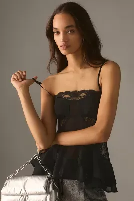 By Anthropologie Sheer Lace Cami