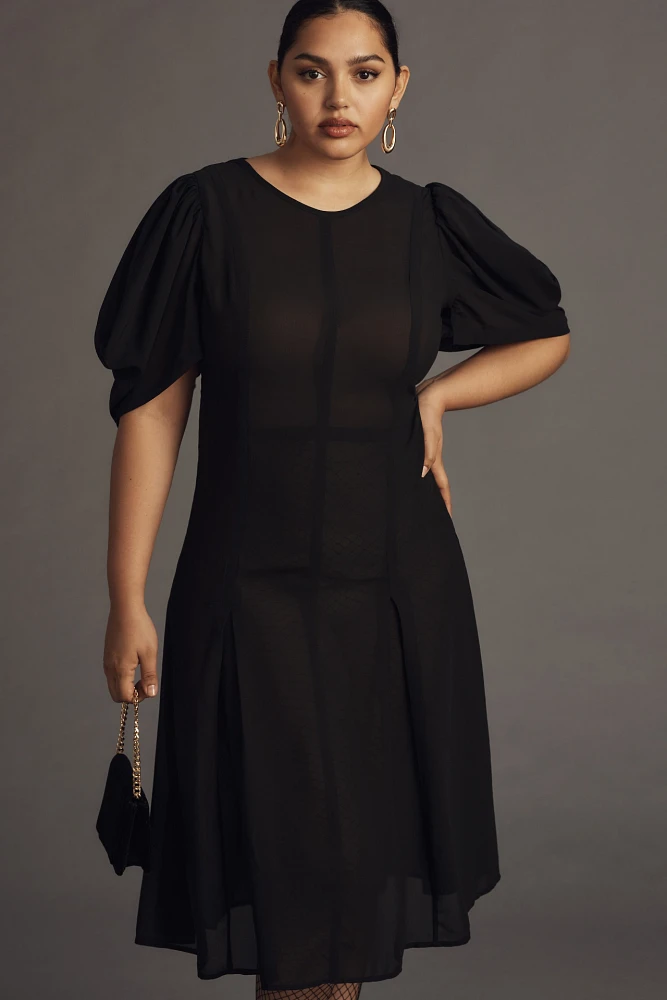 By Anthropologie Modern Sheer Midi Dress