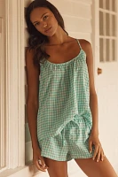 Papinelle Seersucker Gingham Cami & Boxer Shorts Pajama Set
