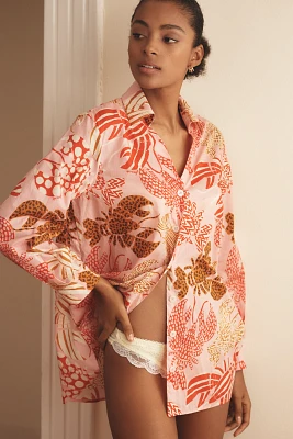 Farm Rio x Anthropologie Long-Sleeve Printed Buttondown Shirt