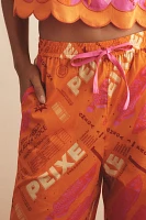Farm Rio x Anthropologie Printed Scallop-Hem Wide-Leg Pants