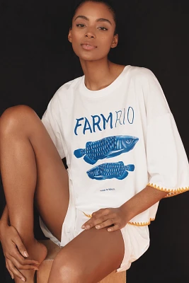 Farm Rio x Anthropologie Oversized Cropped Graphic Tee
