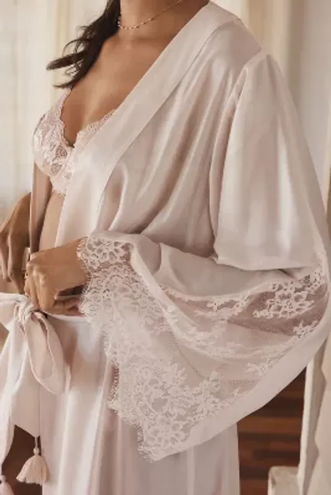 By Anthropologie Sheer Lace Robe