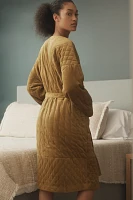 By Anthropologie Velvet Quilted Robe