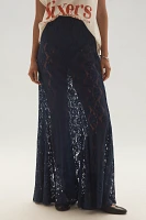 By Anthropologie Sheer Tiered Lace Maxi Skirt