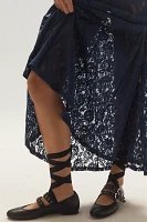 By Anthropologie Sheer Tiered Lace Maxi Skirt