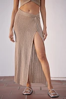 LSPACE Heart Of Gold High-Slit Maxi Skirt